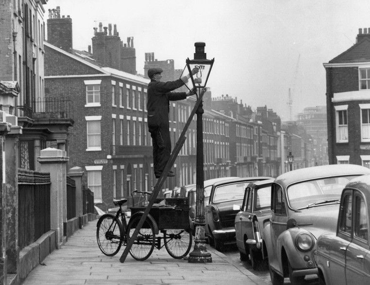 Lamp trimmer from Liverpool in 1968 - archive picture used in the National Grid story 'Time travelling through the history of energy at the National Grid archive'