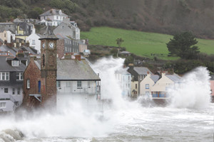 Coastal village during storm for National Grid's story '6 myths about climate change busted'