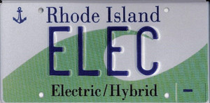 Number plate developed for electric and hybrid vehicles on Rhode Island, US